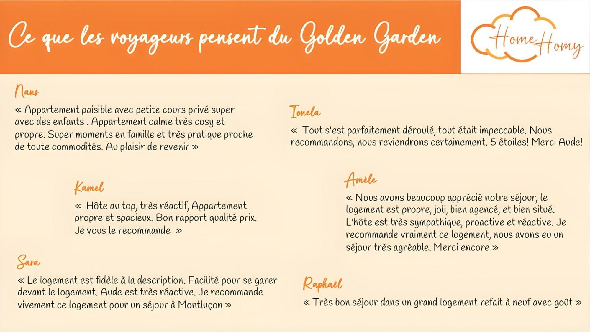 Le Golden Garden - Home Homy Montlucon Exterior photo